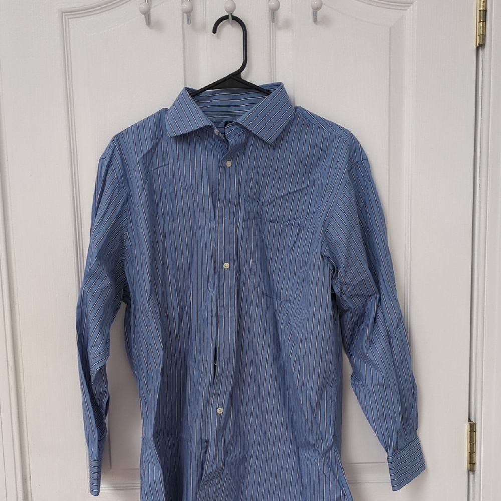 Jos. A. Bank Classic Blue Striped Dress Shirt